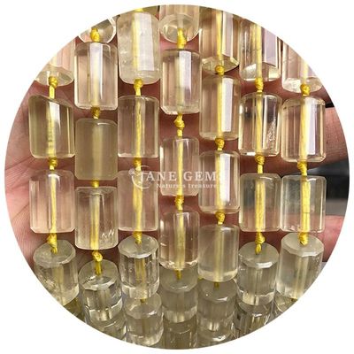 Ingrosso per gioielli a forma di cilindro di pietra preziosa di cristallo naturale Agate cilindro a forma di cilindro accessori per gioielli fai da te