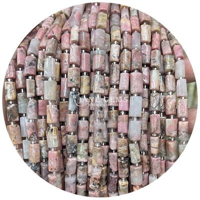 Ingrosso per gioielli a forma di cilindro di pietra preziosa di cristallo naturale Agate cilindro a forma di cilindro accessori per gioielli fai da te