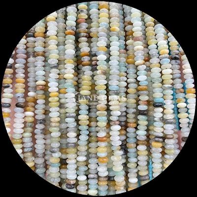 Cristallo naturale di pietra gemma Rondelle forma abaco Amazonite Occhio di tigre Stringhe di perline sciolte per braccialetti yoga