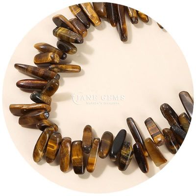 Pietra preziosa naturale Forma irregolare dei denti Pietra solare Chicco di occhio di tigre Ghiaia Stringhe di perline sciolte per la fabbricazione di gioielli fai da te
