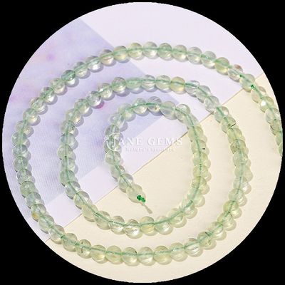 Perline a facce di forma piatta cristallina gemma di forma rotonda fluorite prehnite fili di perline sciolte per la fabbricazione di gioielli fai da te