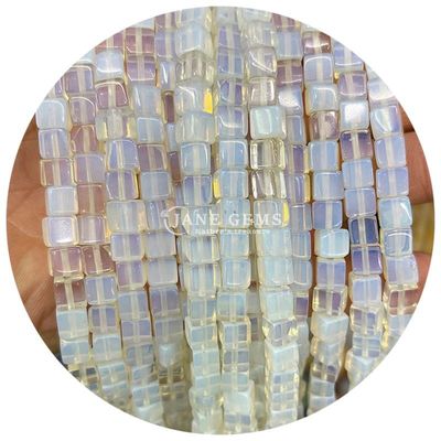 Ingrosso di cristallo naturale gemma perle a forma quadrata cubo perle di pietra sciolte accessori perle di pietra cubo spaziatori per gioielli