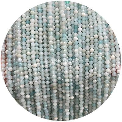 Perle di gemme cristallo naturale facciata rotonda forma piccola amazzonica apatite fili di perle sciolte per braccialetti