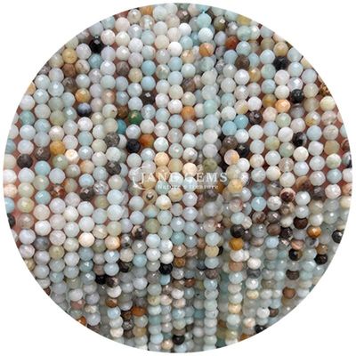 Perle di gemme cristallo naturale di facce rotonde di forma piccola lapis lazuli ametista fili di perle sciolte per braccialetti