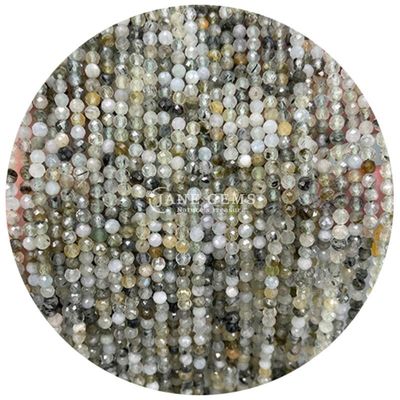 Gems Bead Natural Crystal Faceted Round Shape Small White Jade Howlite Loose Bead Strands per braccialetti