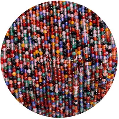 Perle di gemme cristallo naturale facce rotonde forma piccola dalmata giaspo rubino zoisite fili di perle sciolte per braccialetti