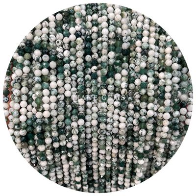 Perle di gemme cristallo naturale facce rotonde forma piccola dalmata giaspo rubino zoisite fili di perle sciolte per braccialetti