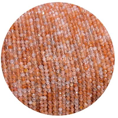 Perle di gemme cristallo naturale facce rotonde di forma piccola citrino pietra solare fili di perle sciolte per braccialetti