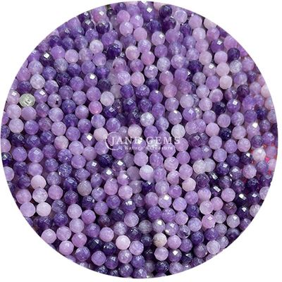 Perle di gemme cristalline naturali di facce rotonde di forma piccola Morganite nero Rutilato Quarzo fili di perle sciolte per braccialetti