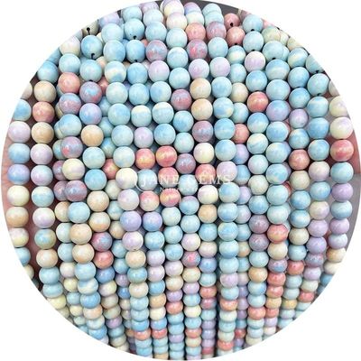 Ingrosso per gioielli di pietra naturale perline rotonde 8 mm rosa zebra giaspero perline rotonde turmalina