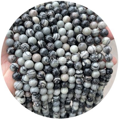 Ingrosso per gioielli di pietra naturale perline rotonde 8 mm rosa zebra giaspero perline rotonde turmalina