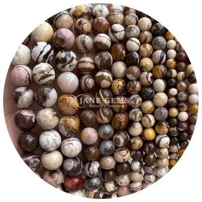 Ingrosso per gioielli di pietra naturale perline rotonde 8 mm rosa zebra giaspero perline rotonde turmalina