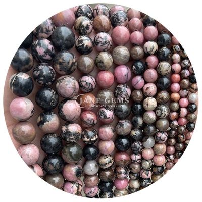 Ingrosso per gioielli di pietra naturale perline rotonde 8 mm rosa zebra giaspero perline rotonde turmalina