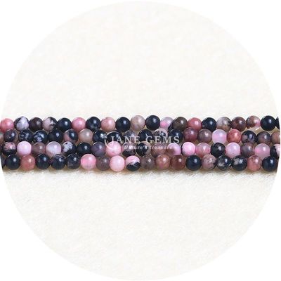 Ingrosso per gioielleria per perline di gemme naturali 8 mm perline di rodolite rotonde multicolore perline di turmalina
