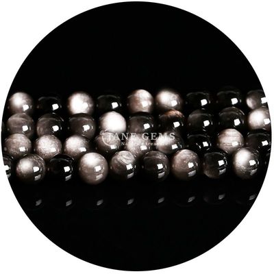 Ingrosso Naturale 2A Fiore di prugna Turmalina Rotonda Perle sciolte Pietra di luna Florite Pietra di sole Perle spaziatori per gioielli