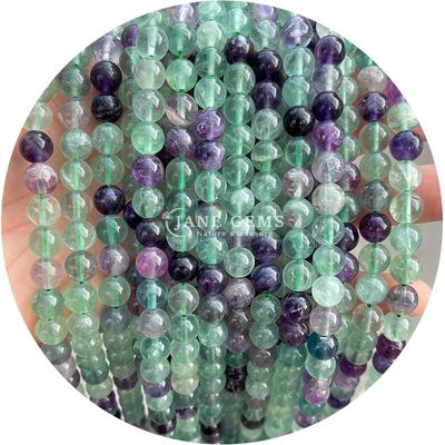 Ingrosso Naturale 2A Tourmaline Rotondo Perle Libere Moonstone Perle Libere di Pietra Arcobaleno Perle Fluorite Distanziatori per Gioielli