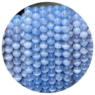 Ingrosso di gemme naturali perline sferiche sferiche 8 mm Gips blu perline sferiche ematite perline spaziatori per la realizzazione di gioielli
