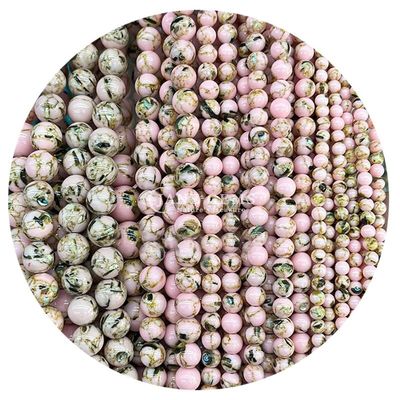 Ingrosso di gemme naturali perle rotonde sciolte 8 mm agate a strisce multicolore perle sciolte perle rotonde spaziatori per gioielli