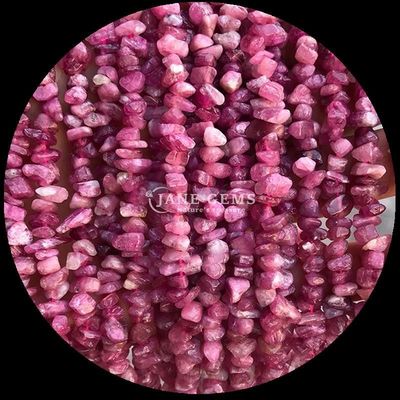 Perla di turmalina rosa perle di gemma cristallo naturale forma irregolare scheletro di ghiaia pietra a sfera di perle per braccialetti