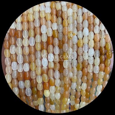 Occhio di tigre giallo avventurino gemma perla naturale cristallo di riso forma di pietra perla sciolta fili per braccialetti