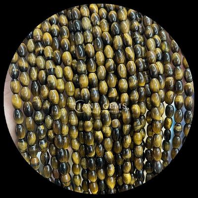 Occhio di tigre giallo avventurino gemma perla naturale cristallo di riso forma di pietra perla sciolta fili per braccialetti