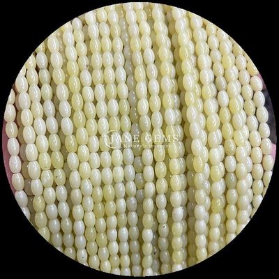 Agata indiana punto verde limone giada gemma perla cristallino naturale forma di riso pietra perla sciolta fili per braccialetti