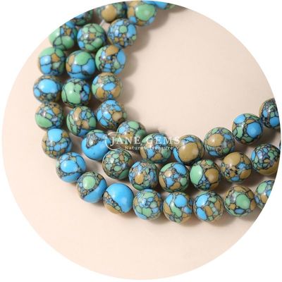 Ingrosso Howlite pietra rotonda perle sciolte turchese perle sciolte perle rotonde spazzatori per la produzione di gioielli