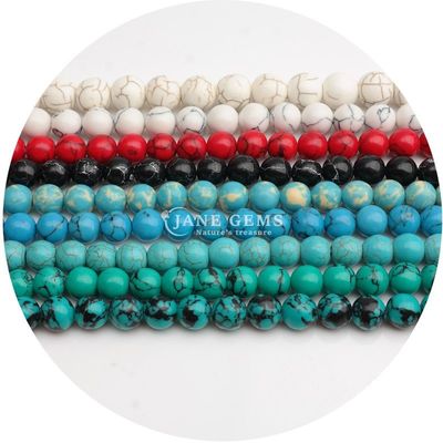 Ingrosso Howlite pietra rotonda perle sciolte turchese perle sciolte perle rotonde spazzatori per la produzione di gioielli