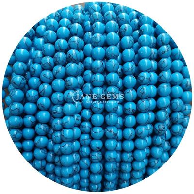 Ingrosso Howlite pietra rotonda perle sciolte turchese perle sciolte perle rotonde spazzatori per la produzione di gioielli