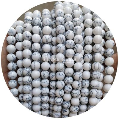 Ingrosso Howlite pietra rotonda perle sciolte turchese perle sciolte perle rotonde spazzatori per la produzione di gioielli