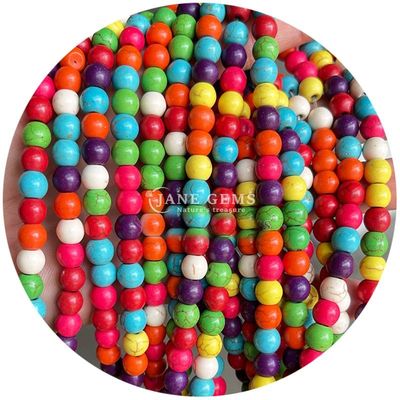Ingrosso Howlite pietra rotonda perle sciolte turchese perle sciolte perle rotonde spazzatori per la produzione di gioielli