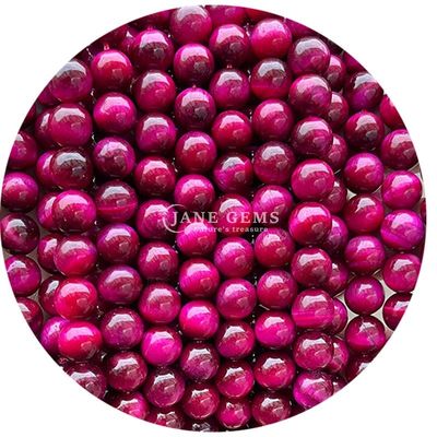 Ingrosso di pietra naturale perle rotonde larghe 8 mm perle larghe di tigre rosa rosso perle rotonde perli rotonde per gioielli