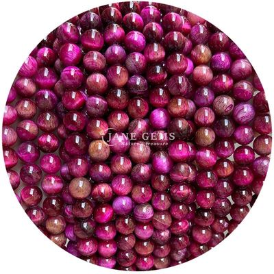 Ingrosso di pietra naturale perle rotonde larghe 8 mm perle larghe di tigre rosa rosso perle rotonde perli rotonde per gioielli