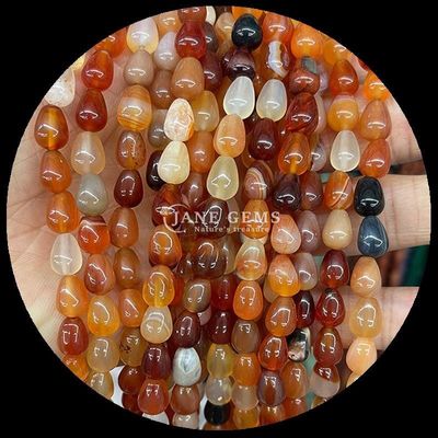Giaspo rosso opalita occhio di tigre gemma perla naturale cristallo acqua goccia forma pietra sciolte perle fili per braccialetti