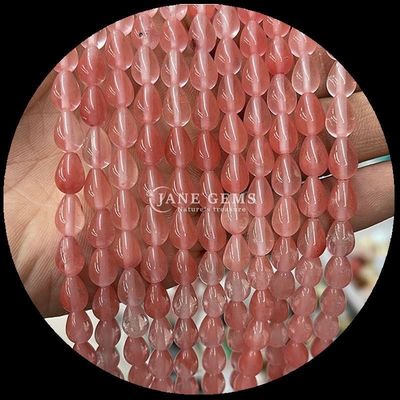 Giaspo rosso opalita occhio di tigre gemma perla naturale cristallo acqua goccia forma pietra sciolte perle fili per braccialetti