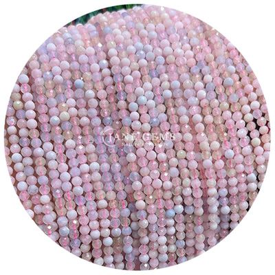 Ingrosso per gioielleria di semi-preziose pietre preziose perline a facciate di pietra a facciate sciolte perline accessori per gioielleria di rosa quarzo perline spazzatore