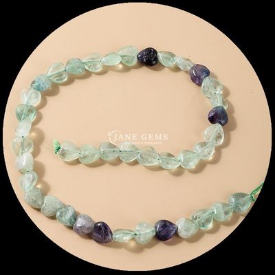 Bianco Giada Oro Pietra di sabbia Gemma Perla di cristallo naturale Forma di cuore Pietra Stringhe di perla sciolte Per braccialetti
