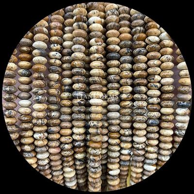 Sodalite Picture Stone Gem Bead Natural Crystal UFO Shape Stone Loose Bead Strands per braccialetti