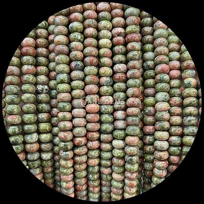 Lucky Jade Lava Stone Gem Bead Natural Crystal Abacus Shape Stone Loose Bead Strands per braccialetti