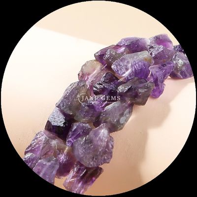 Rose Quartz Amethyst Gem Bead Natural Crystal Raw Rough Stone String di perline per braccialetti