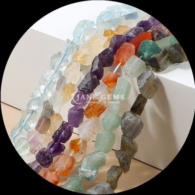 Fluorite Amazonite Gem Bead Natural Crystal Raw Rough Stone Loose Bead Strands per braccialetti