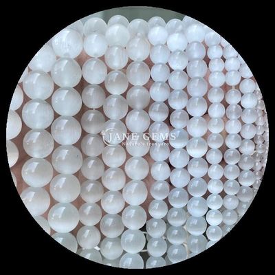 Forma rotonda perla di gemme colorata blu verde arancione colore gatto occhio sciolto perle fili per braccialetti
