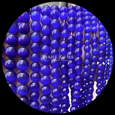 Forma rotonda perla di gemme colorata blu verde arancione colore gatto occhio sciolto perle fili per braccialetti