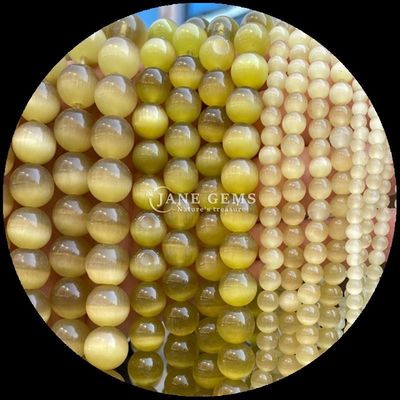 Arancione viola giallo colorato forma rotonda occhio di gatto filo di perla sciolto dimensione perla 4mm/6mm/8mm/10mm/12mm