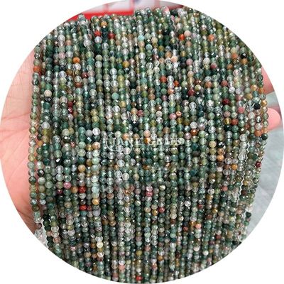 Perle di pietra gemma naturale con facce energetiche cristalline a forma rotonda per la produzione di gioielli fai da te