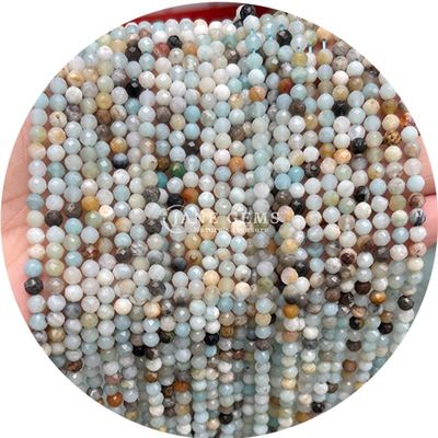 Pietre preziose rotonde a facce taglianti perline di pietra naturale String Quartz per la produzione di gioielli fatti a mano