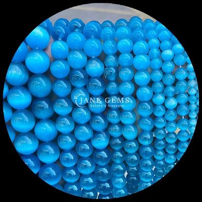 Rosso Blu Violettino Colorato Perla di Forma Rotonda Occhio di Gatto Stringhe di Perla Libera per Energia di Guarigione e Regali
