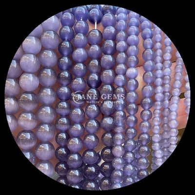 Rosso Blu Violettino Colorato Perla di Forma Rotonda Occhio di Gatto Stringhe di Perla Libera per Energia di Guarigione e Regali