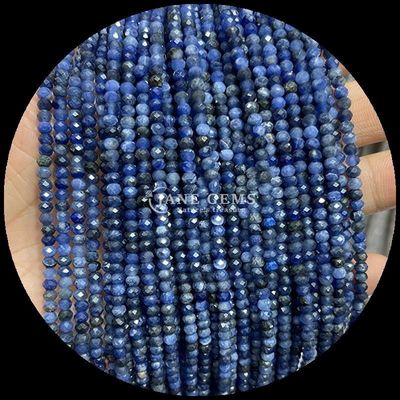 Lapis Lazuli Apatite perla di gemma naturale con facce in forma di abaco fili di perla sciolti per energia curativa e fabbricazione di gioielli fai da te