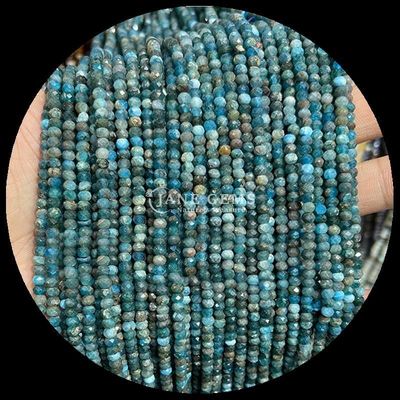 Lapis Lazuli Apatite perla di gemma naturale con facce in forma di abaco fili di perla sciolti per energia curativa e fabbricazione di gioielli fai da te